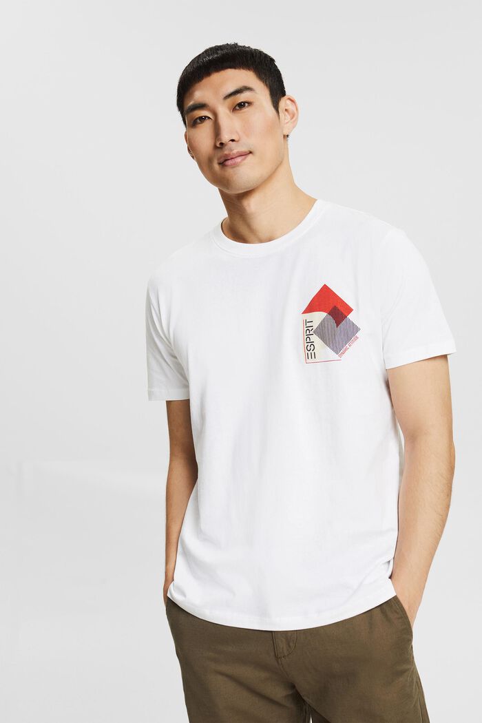 Camiseta de algodón ecológico con estampado, WHITE, detail image number 0