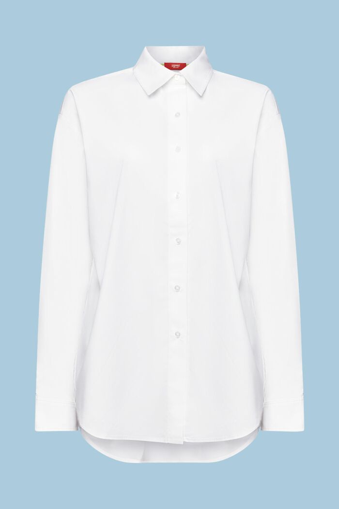 Camisa oversize con botones, WHITE, detail image number 6