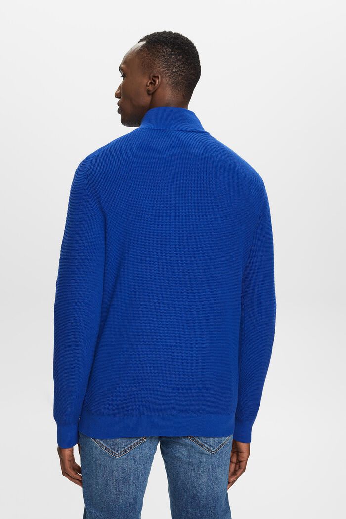 Jersey de algodón con cremallera, BRIGHT BLUE, detail image number 3