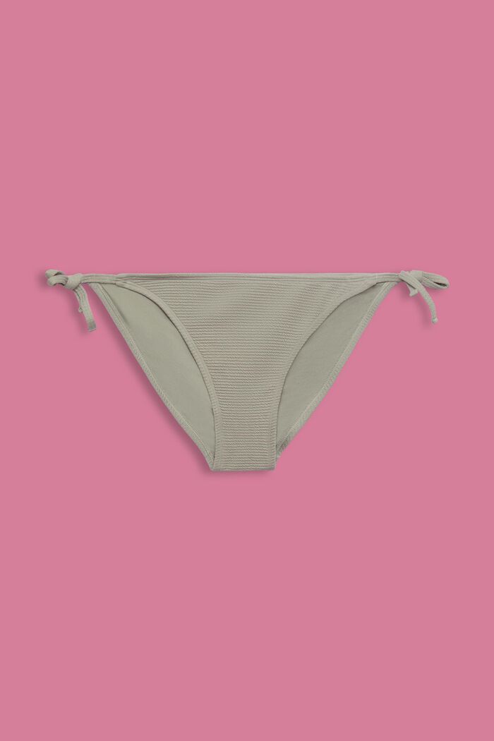 Braguita de bikini con textura y lazadas a los lados, KHAKI GREEN, detail image number 4