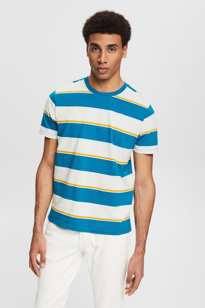 Camiseta de punto con estampado de rayas, TEAL BLUE, detail image number 0