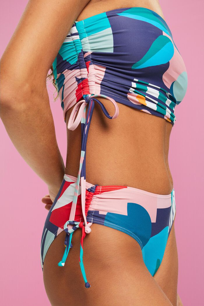 Top de bikini bandeau con estampado multicolor, INK, detail image number 1