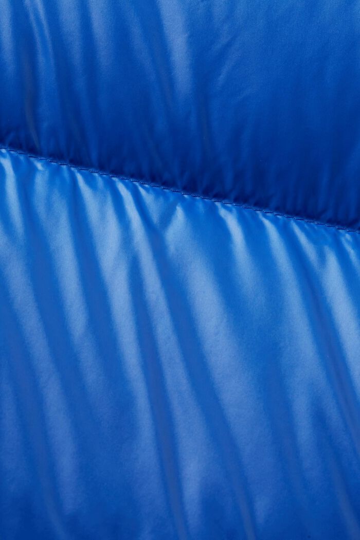 Chaqueta acolchada de plumón con acabado brillante, BRIGHT BLUE, detail image number 4