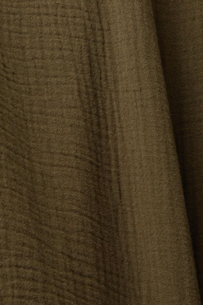 Camisa de muselina en algodón sostenible, KHAKI GREEN, detail image number 5