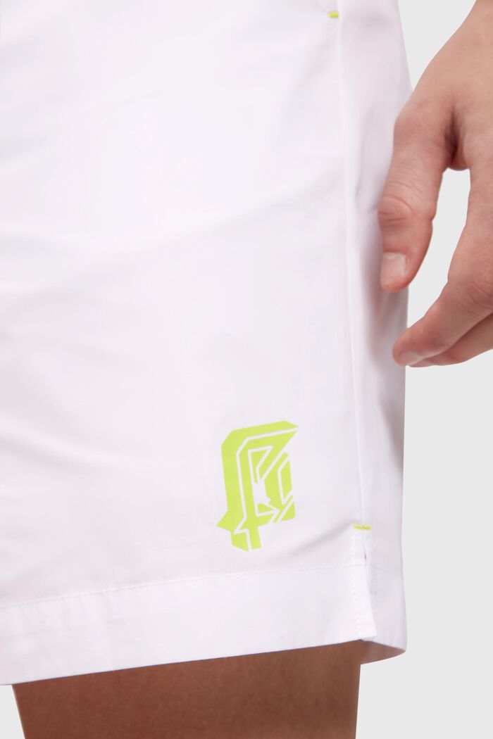 Shorts holgados con cintura neón, WHITE, detail image number 2