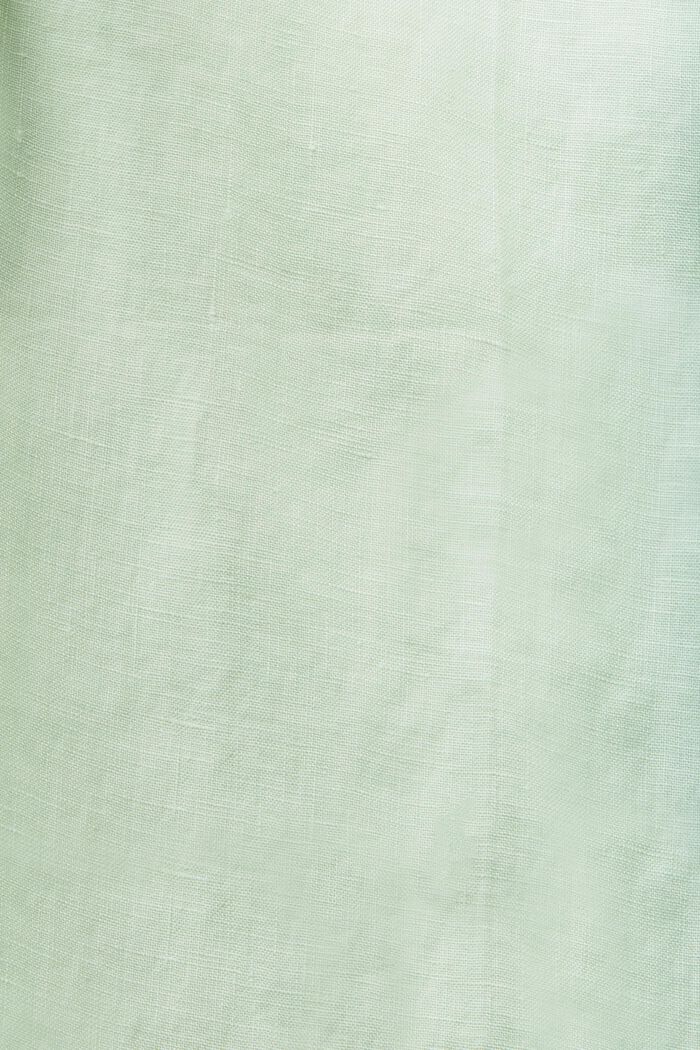 Pantalones de lino con pernera ancha, PASTEL GREEN, detail image number 6