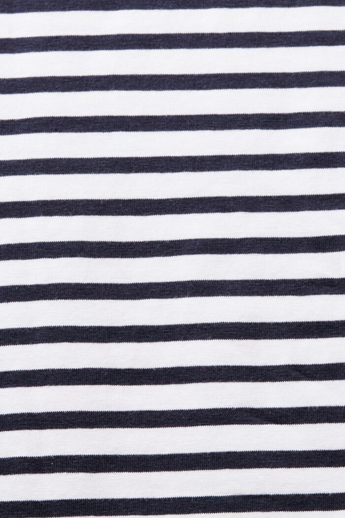 Camiseta de algodón a rayas con cuello barco, WHITE, detail image number 5
