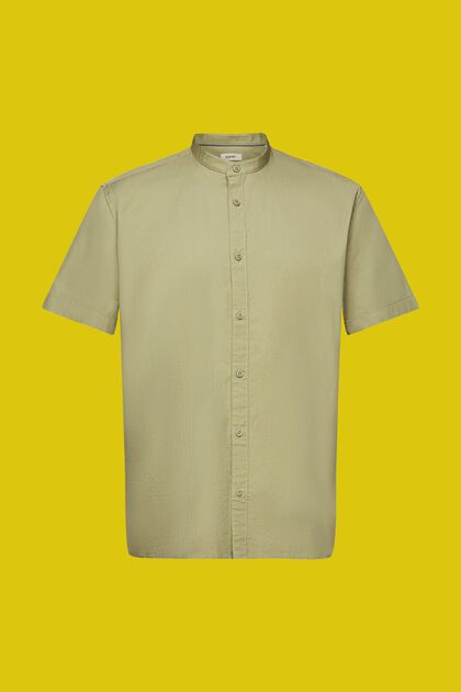 Camisa de algodón con cuello mao