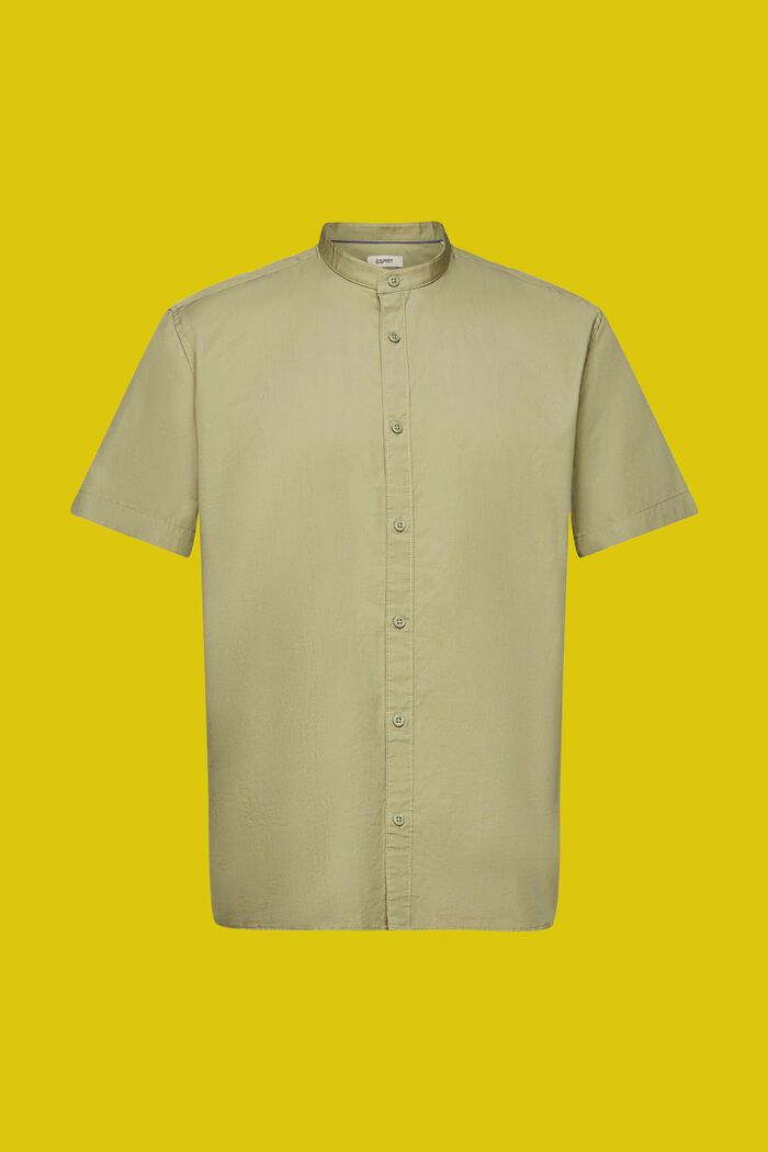 Camisa de algodón con cuello mao, LIGHT GREEN, detail image number 6