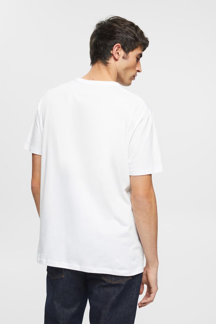 Camiseta con logotipo estampado, algodón ecológico, WHITE, detail image number 3
