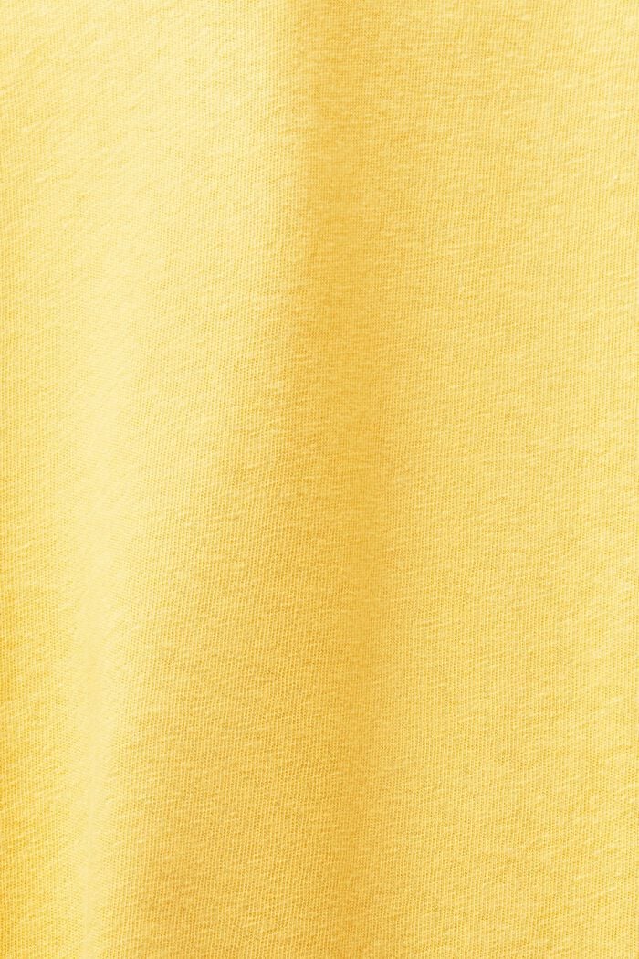 Polo de algodón y lino, SUNFLOWER YELLOW, detail image number 5