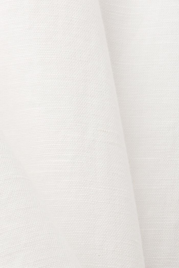 Blusa de manga corta, mezcla de algodón y lino, OFF WHITE, detail image number 6