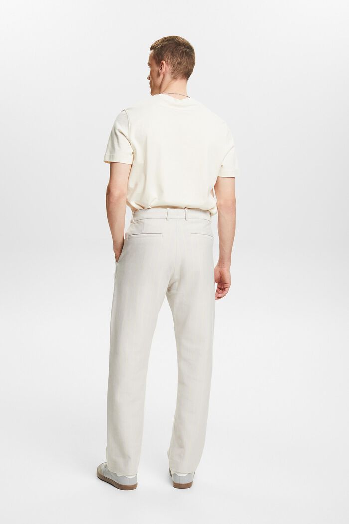 Pantalón de traje a rayas en piqué de algodón, LIGHT GREY, detail image number 2