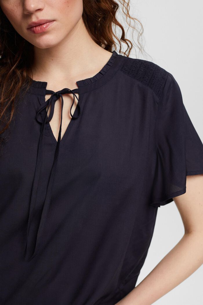 Blusa con lazada, LENZING™ ECOVERO™, NAVY, detail image number 2