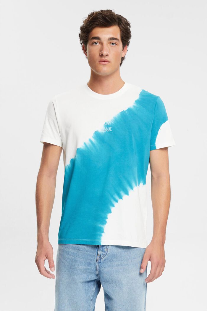 Camiseta de jersey con teñido batik, TEAL BLUE, detail image number 0