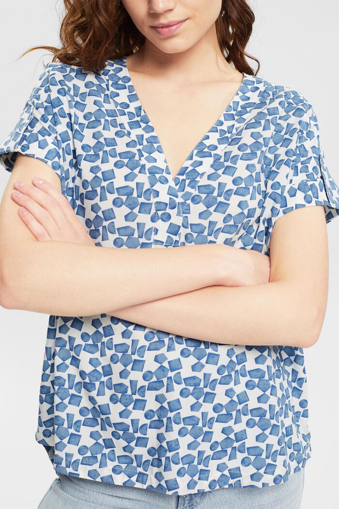 Blusa con estampado, LENZING™ ECOVERO™, PASTEL BLUE, detail image number 4