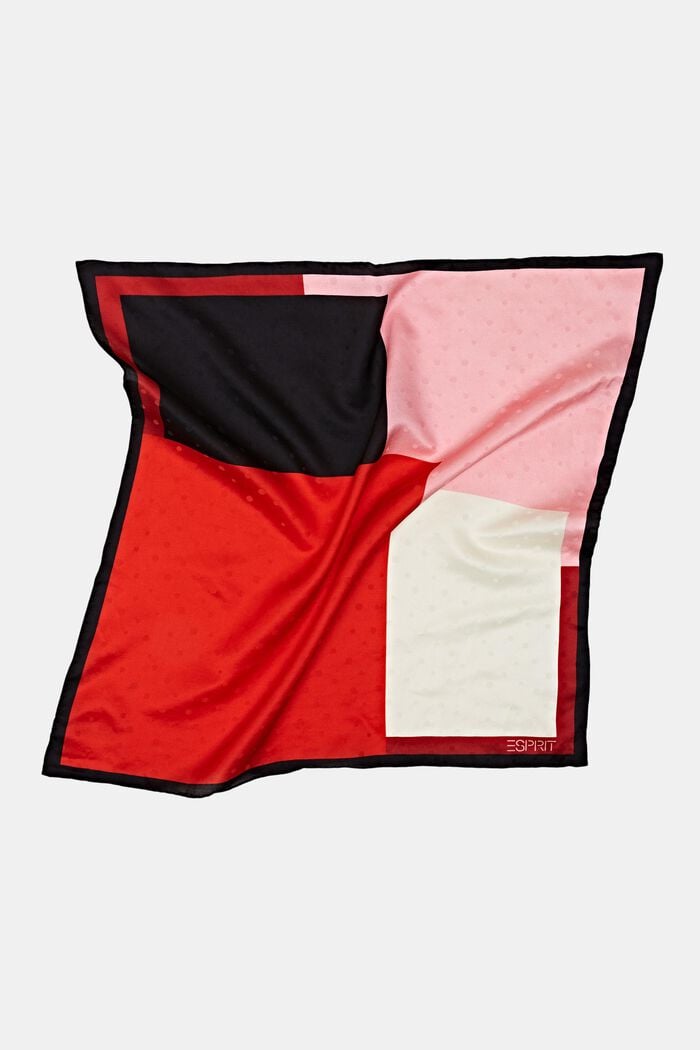 Pañuelo cuadrado estampado  mezcla de seda, RED, detail image number 1