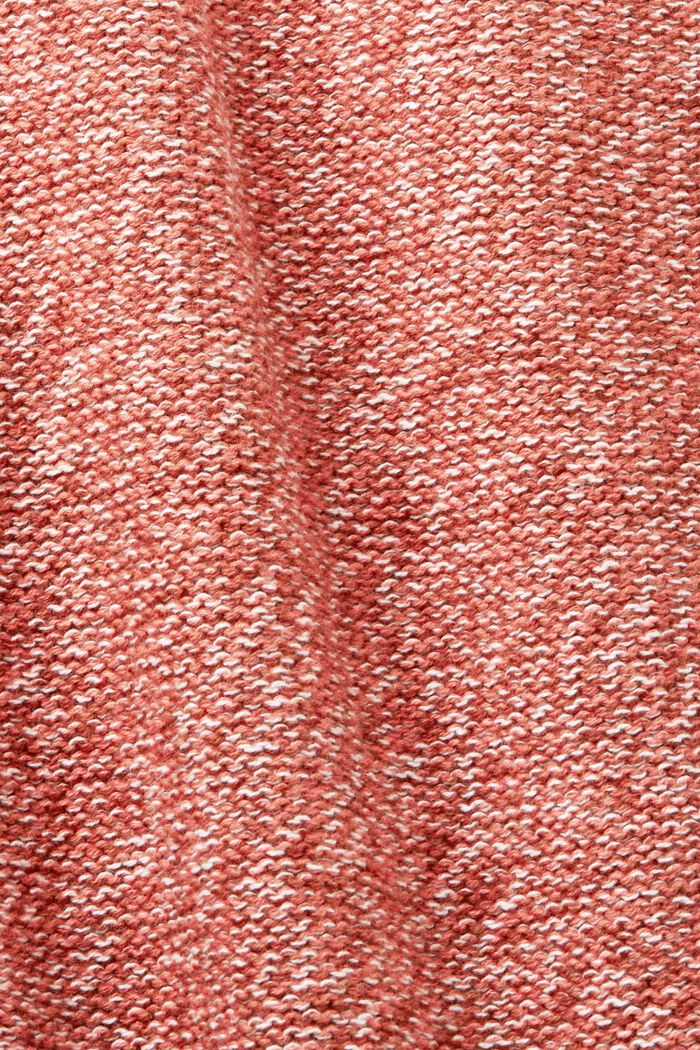 Cárdigan largo con diseño abierto, 100% algodón, CORAL RED, detail image number 4