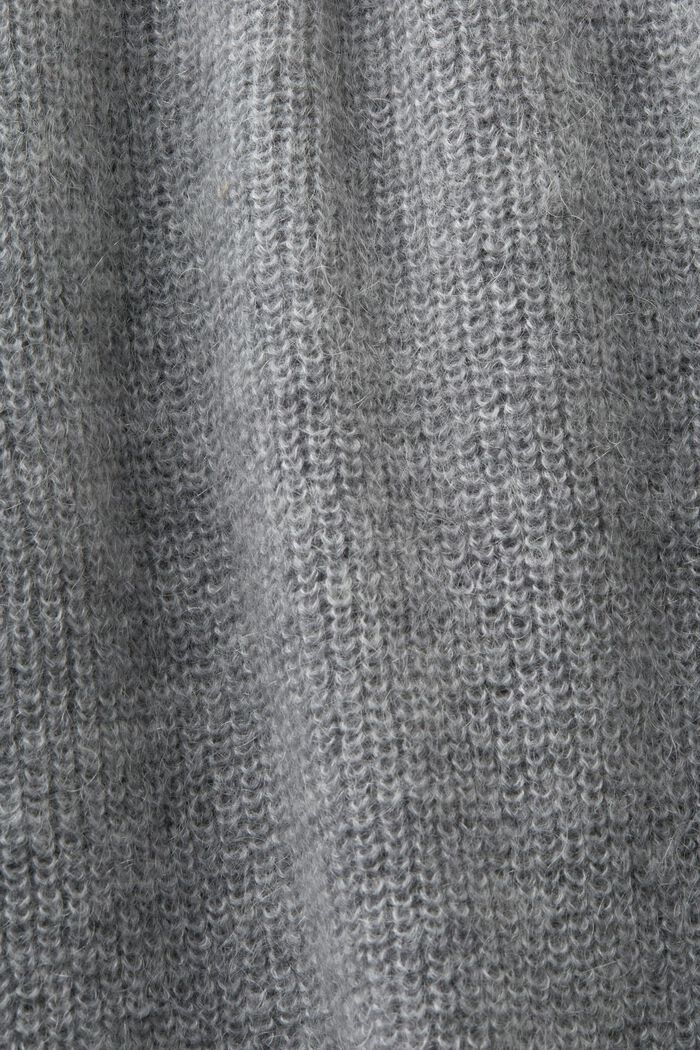 Cárdigan de hilo rizado con diseño cruzado, MEDIUM GREY, detail image number 4