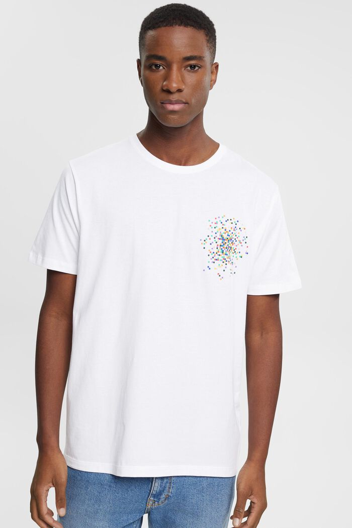 Camiseta con estampado en el pecho, WHITE, detail image number 0