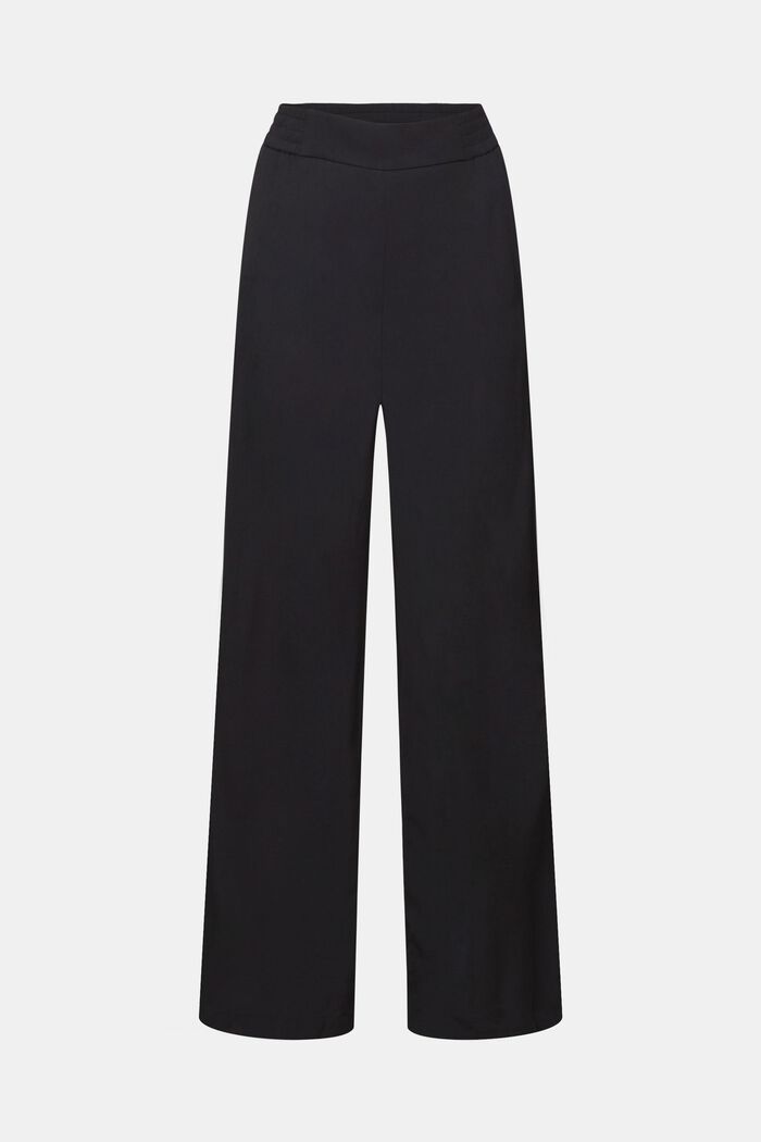 Pantalones anchos de sarga sin cierres, BLACK, detail image number 6