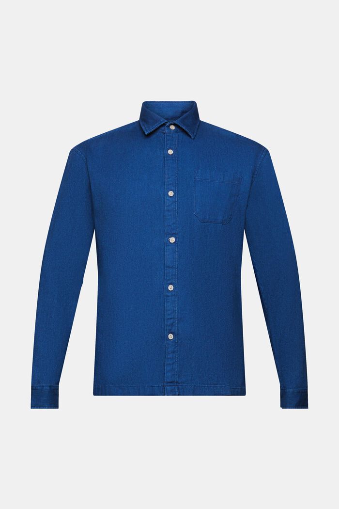 Camisa de sarga firme, DARK BLUE, detail image number 6