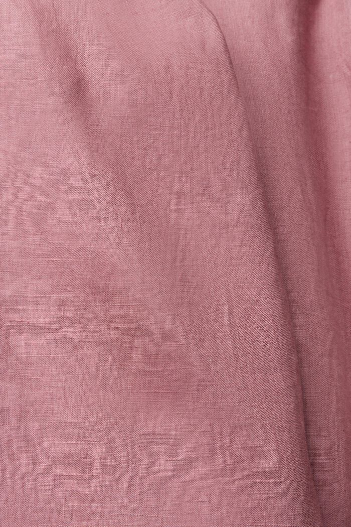 Pantalón de lino con largo tobillero, MAUVE, detail image number 4