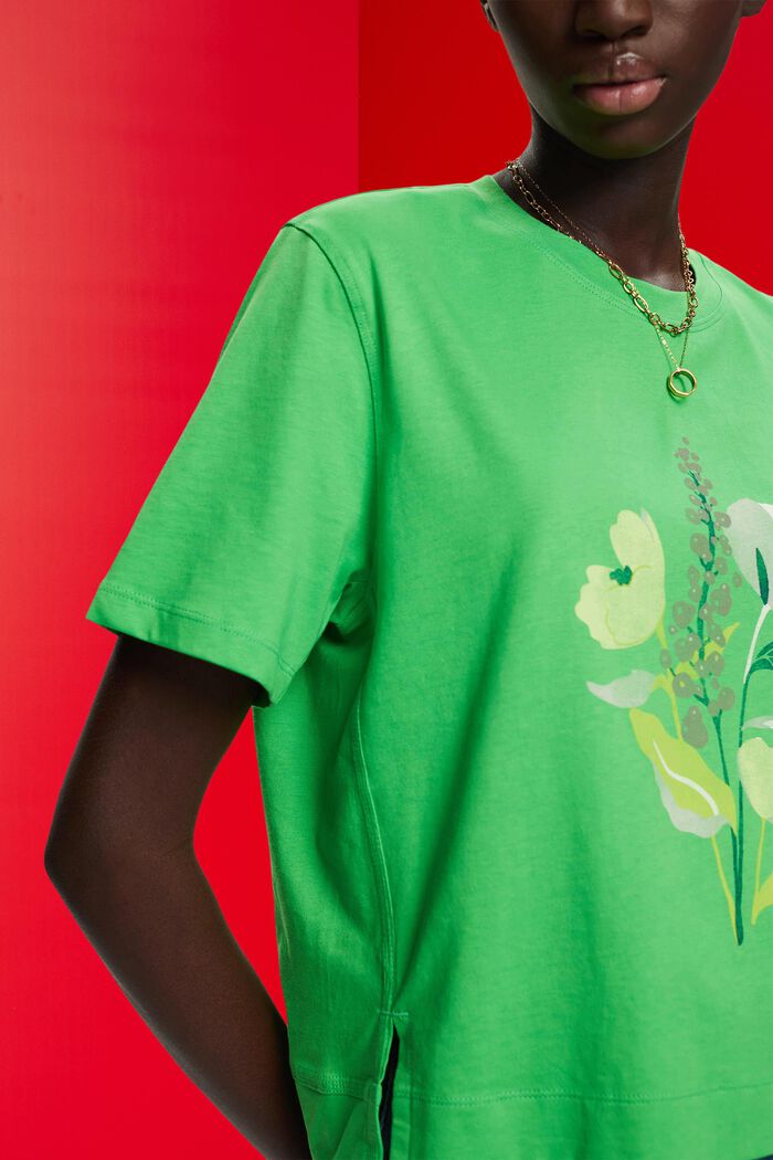 Camiseta con estampado de flores, GREEN, detail image number 2
