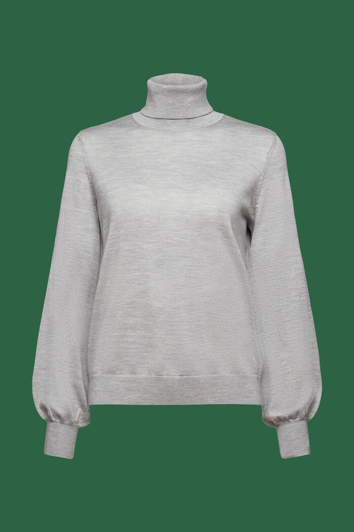 Jersey de lana con cuello alto, MEDIUM GREY, detail image number 6