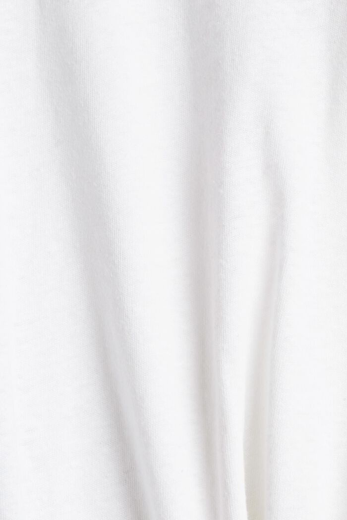En mezcla de lino: camiseta de manga larga con tira de botones, WHITE, detail image number 4