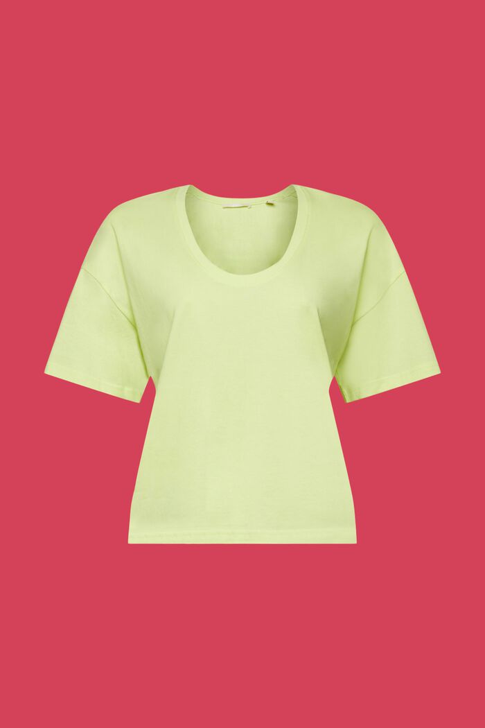 Camiseta cropped oversize, 100 % algodón, LIME YELLOW, detail image number 6