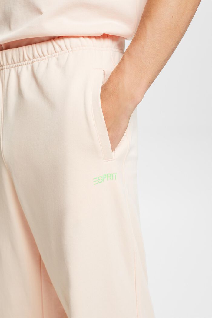 Pantalones de felpa de algodón con logotipo, NUDE, detail image number 4