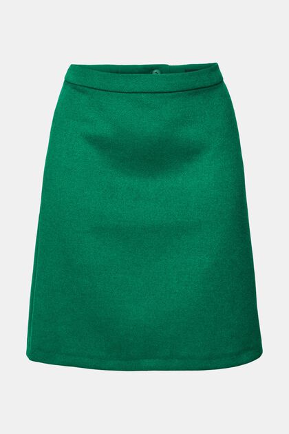 Minifalda en mezcla de lana, EMERALD GREEN, overview