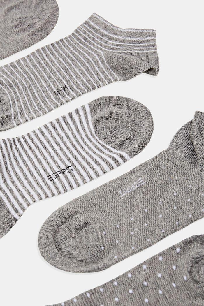 Pack de 5 pares de calcetines para deportivas, algodón ecológico, LIGHT GREY, detail image number 1