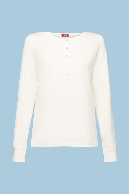 Camiseta de algodón con cuello tunecino