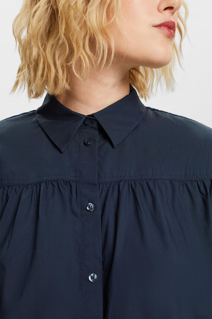 Blusa de popelina, 100% algodón, PETROL BLUE, detail image number 2