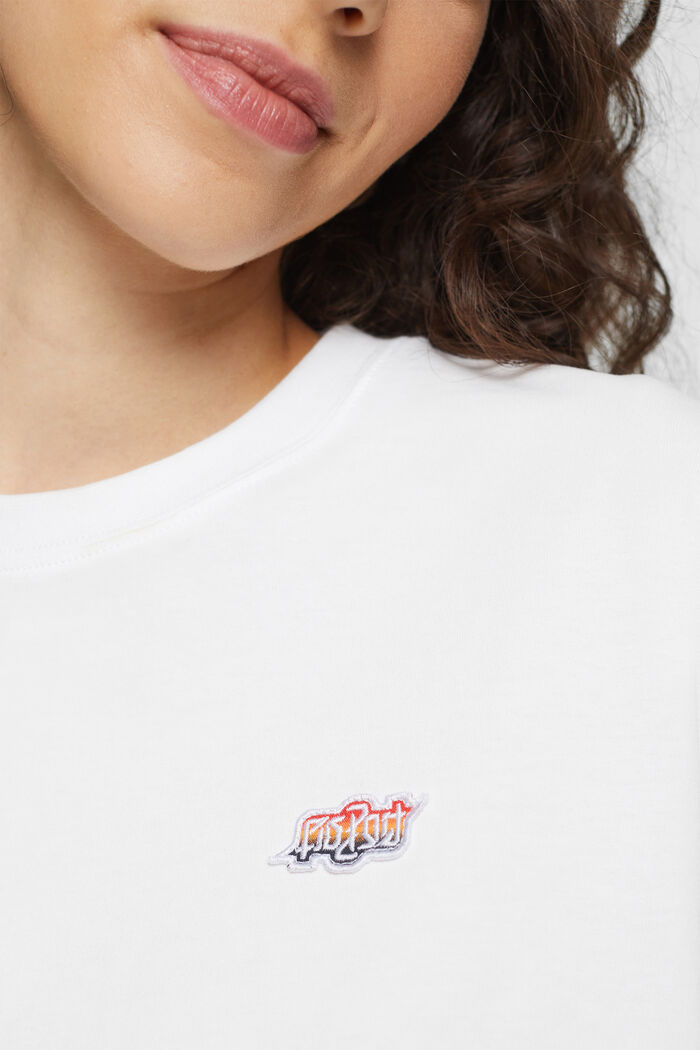 Camiseta corta con bordado en el pecho AMBIGRAM, WHITE, detail image number 2