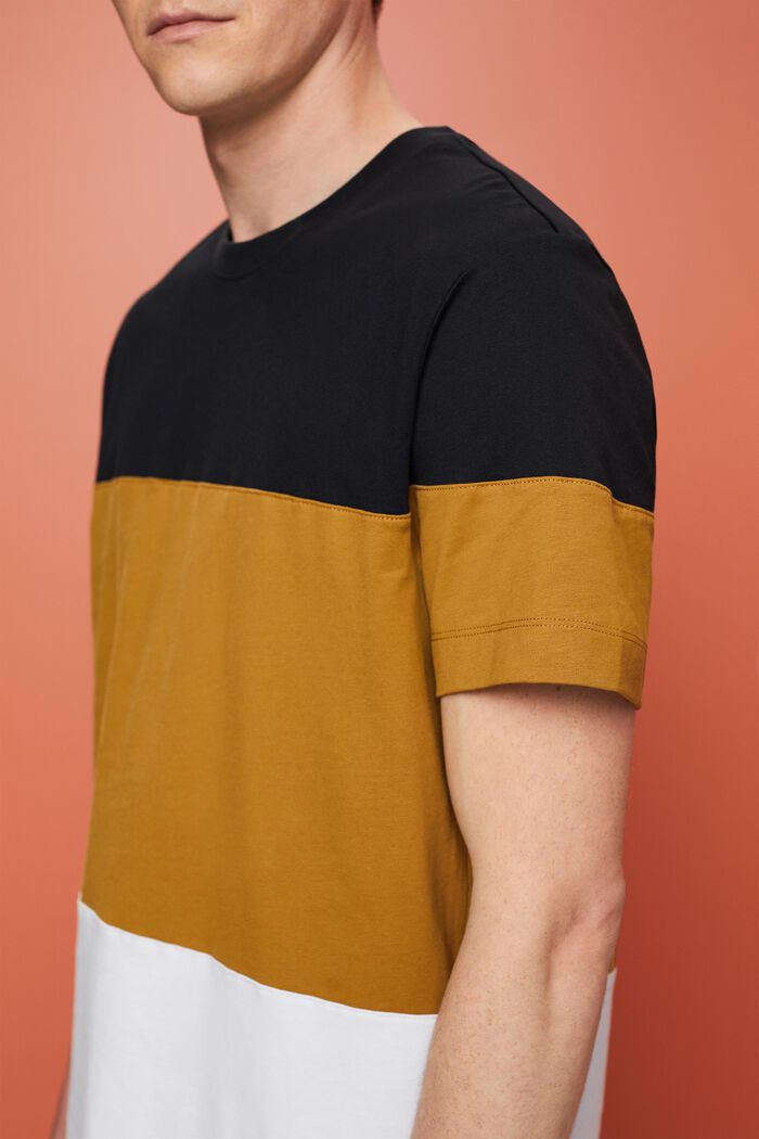 Camiseta con bloques de colores, 100% algodón, BLACK, detail image number 2