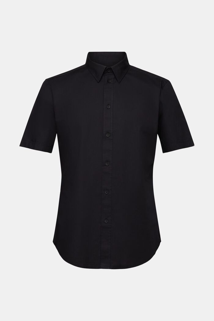 Camiseta de manga corta de algodón popelina, BLACK, detail image number 6