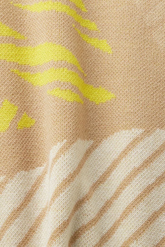 Jersey jacquard con manga corta, algodón ecológico, SAND, detail image number 5