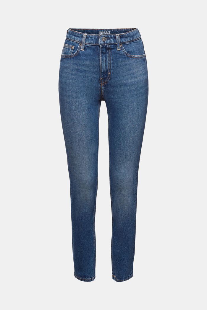 Jeans high-rise slim, BLUE MEDIUM WASHED, detail image number 7