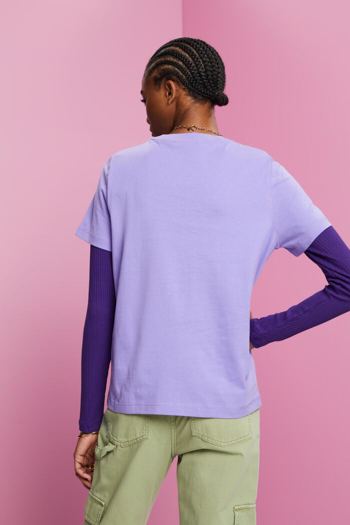 Camiseta holgada, 100 % algodón, PURPLE, detail image number 3