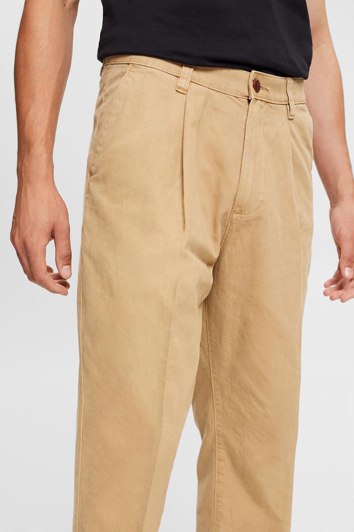 Pantalones chinos de corte holgado, CREAM BEIGE, detail image number 2