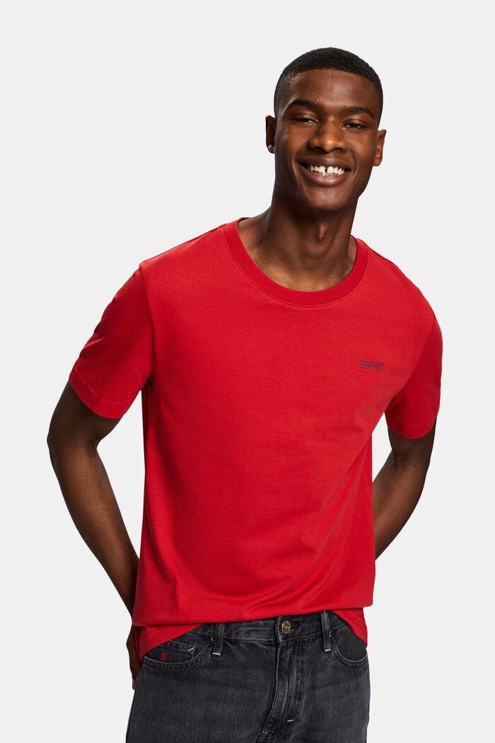 Camiseta en jersey de algodón con logotipo, DARK RED, detail image number 0