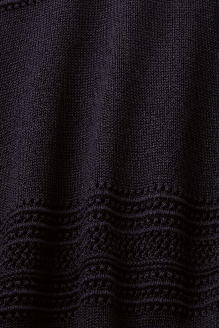 Jersey de punto calado con cuello redondo, BLACK, detail image number 4
