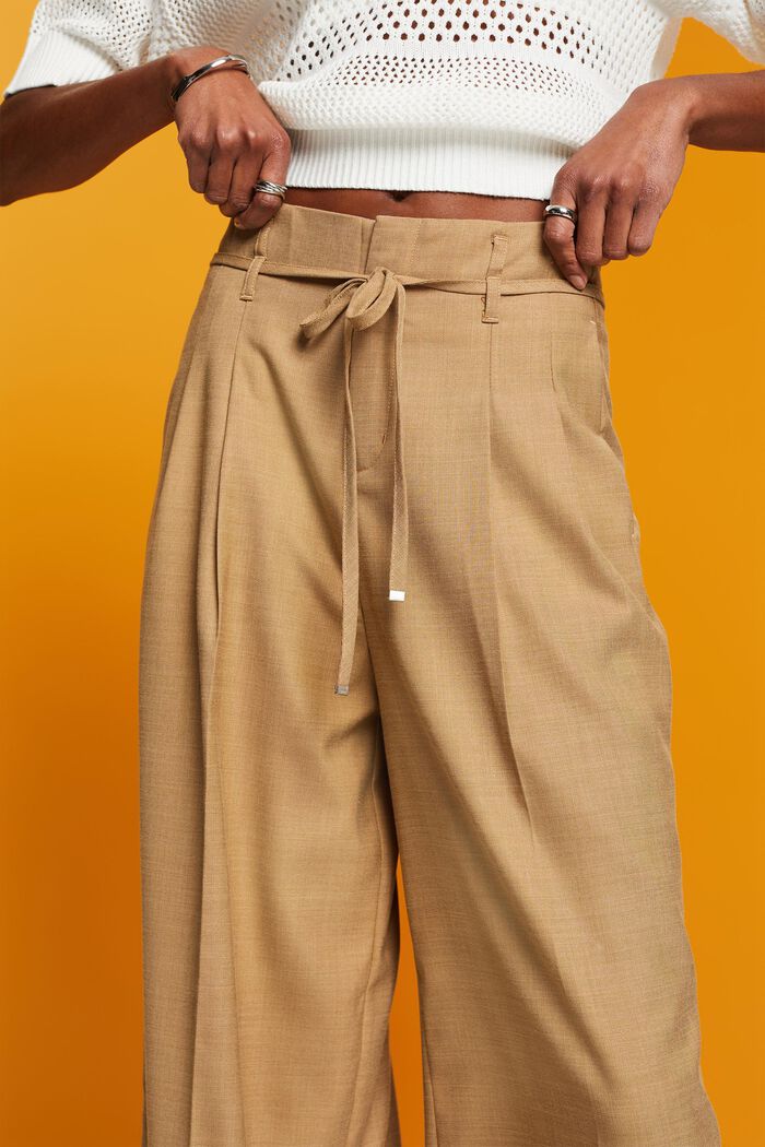 Pantalón con corte amplio, KHAKI BEIGE, detail image number 2