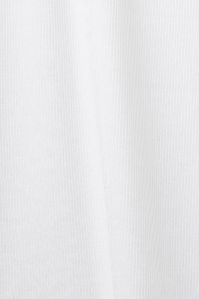 Camiseta de tirantes en jersey acanalado, algodón elástico, WHITE, detail image number 5