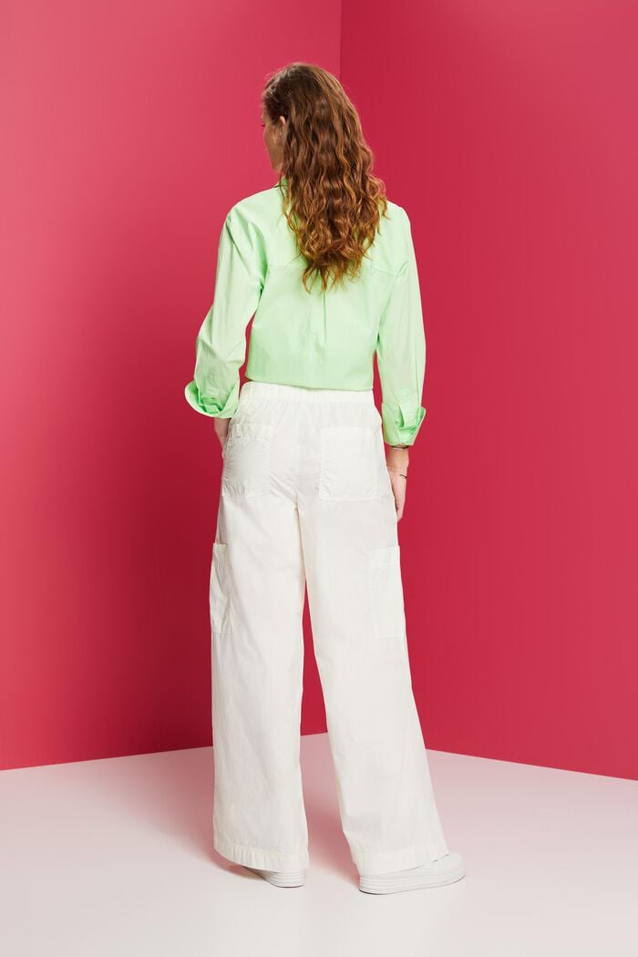 Pantalones estilo cargo, 100 % algodón, OFF WHITE, detail image number 3