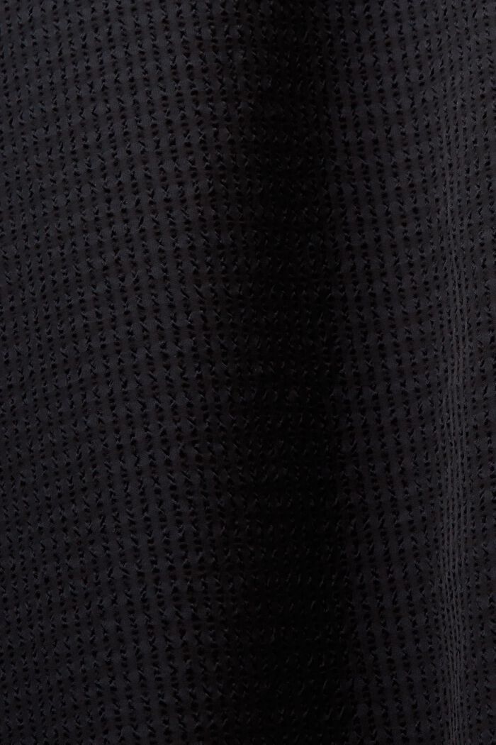Camisa de manga larga con textura, BLACK, detail image number 4