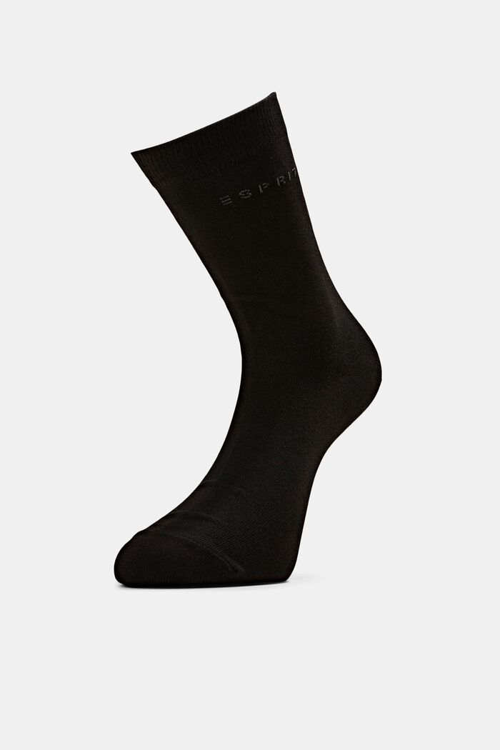 Pack de cinco pares de calcetines unicolor, algodón ecológico, BLACK, detail image number 2